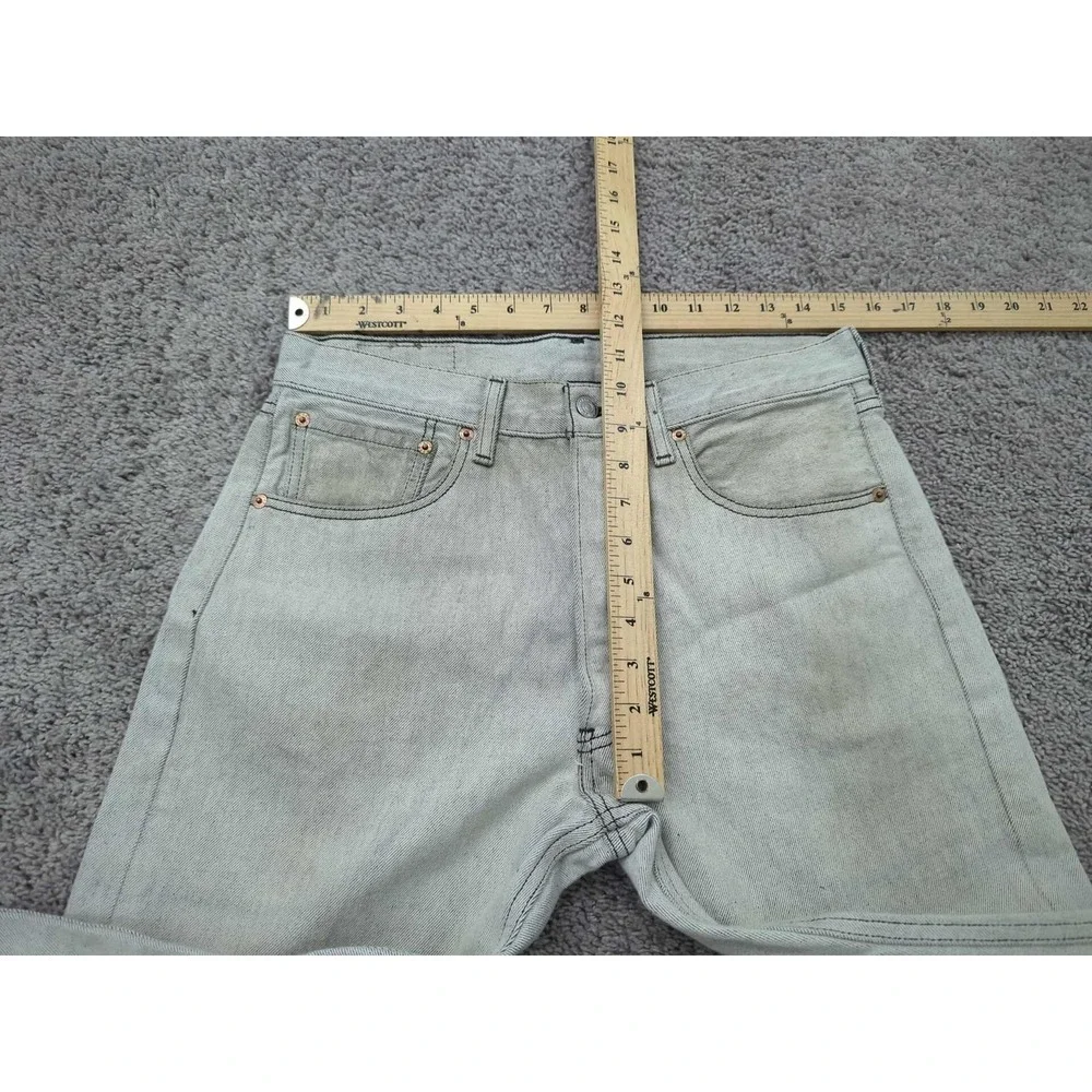 Vintage Levis 501 Jeans Mens 33x32 Washed Gray Olive Denim Y2K Button Fly‎